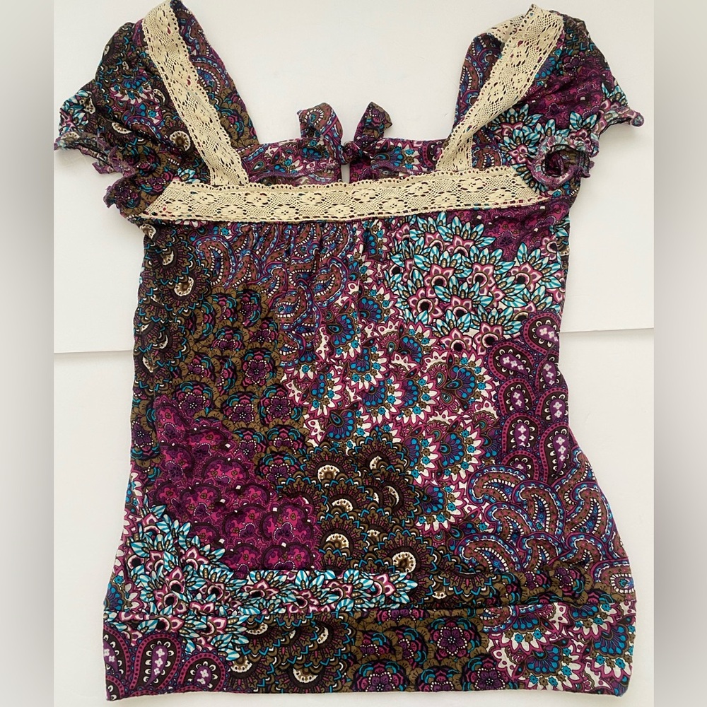 Y2K NWT Belle Du Jour boho off the shoulder top